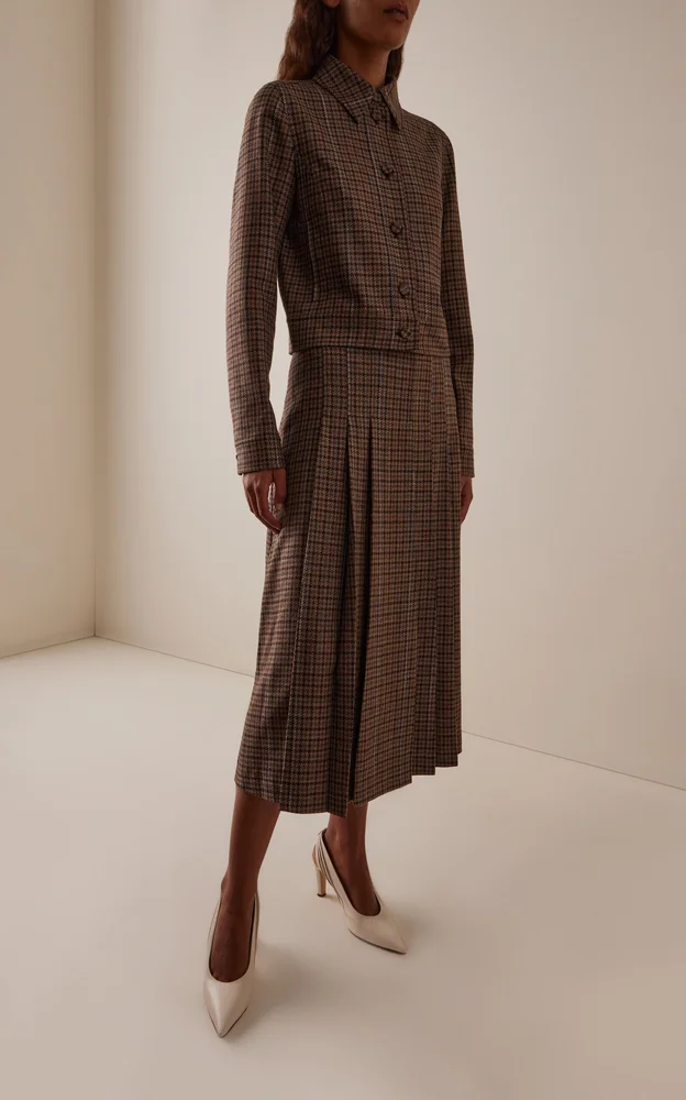 Thereza Checked Wool-Silk Jacket