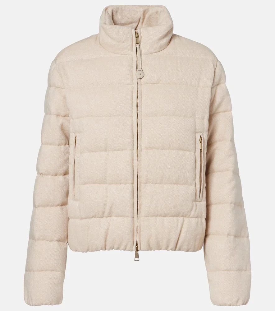 Agastache cashmere and linen down jacket
