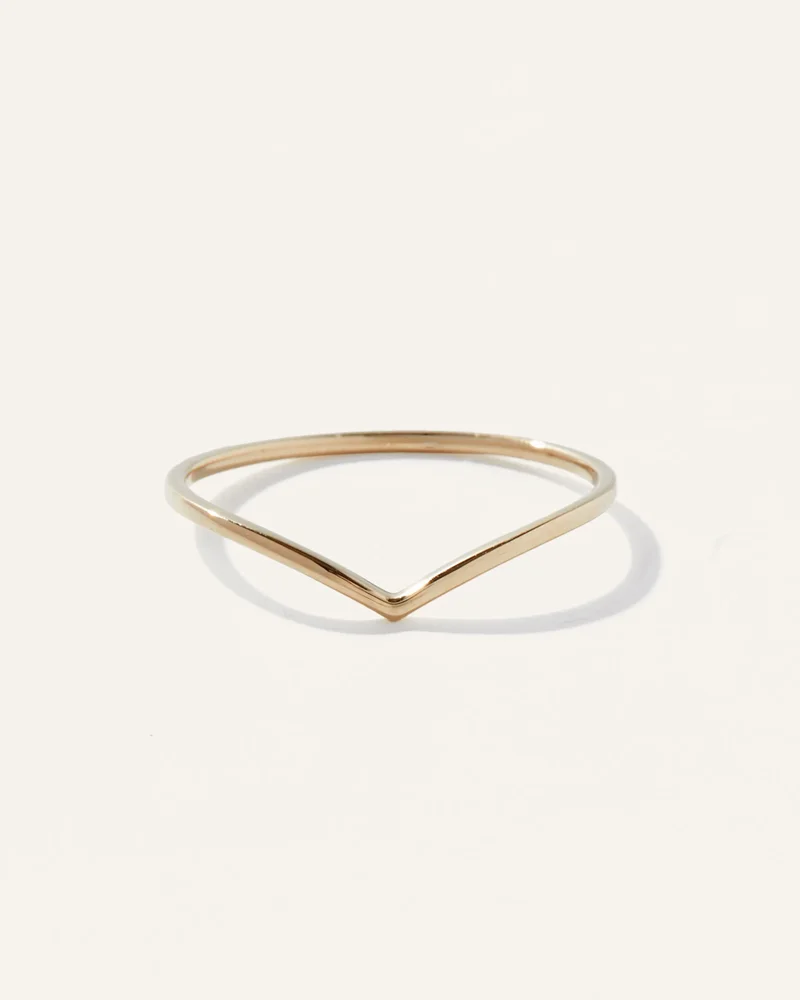 14K Gold Wishbone Ring in Yellow Gold