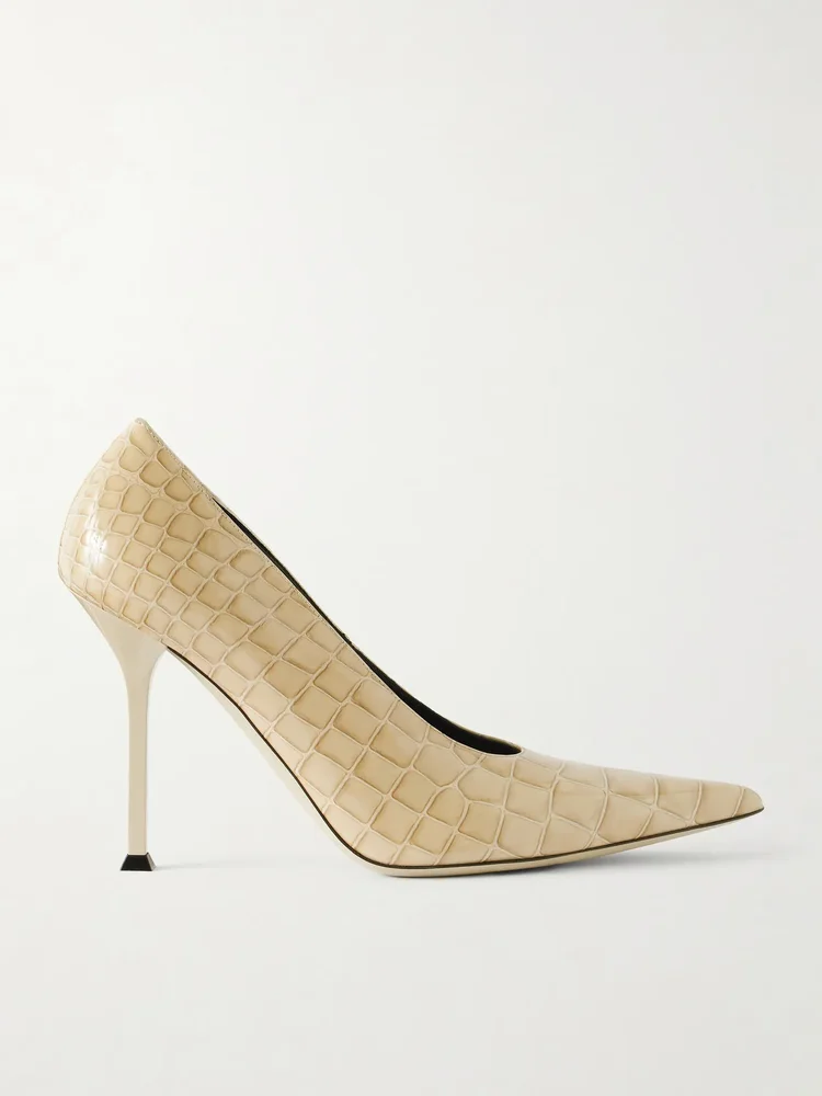 Helix 95 croc-effect leather pumps