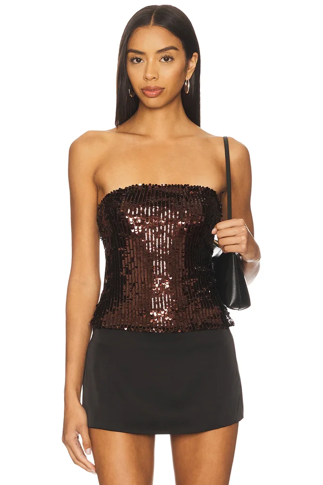 Anette Strapless Sequin Bustier