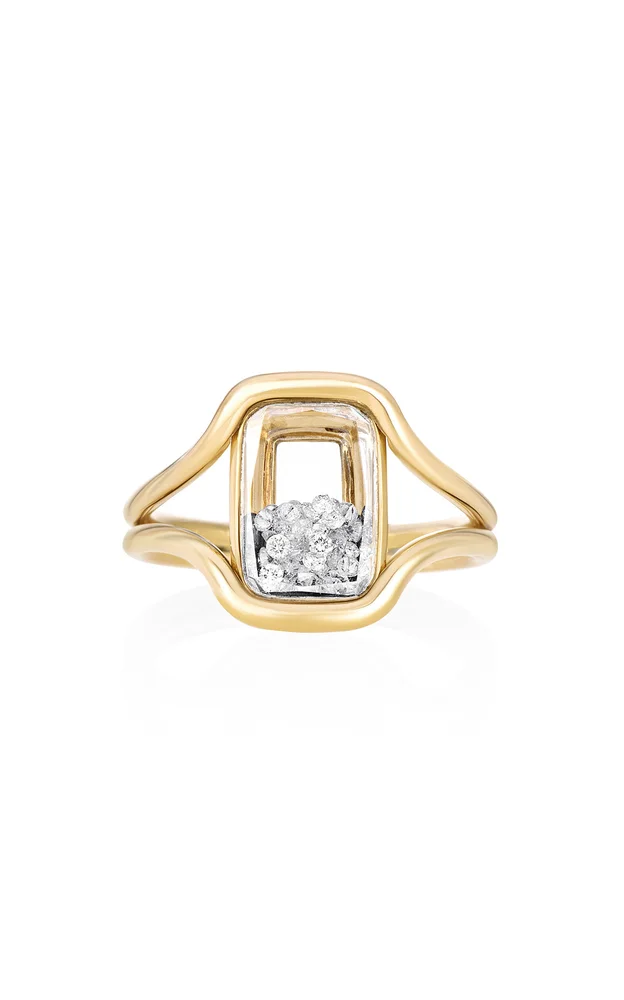18k Yellow Gold Cascavel Cushion Ring Petite