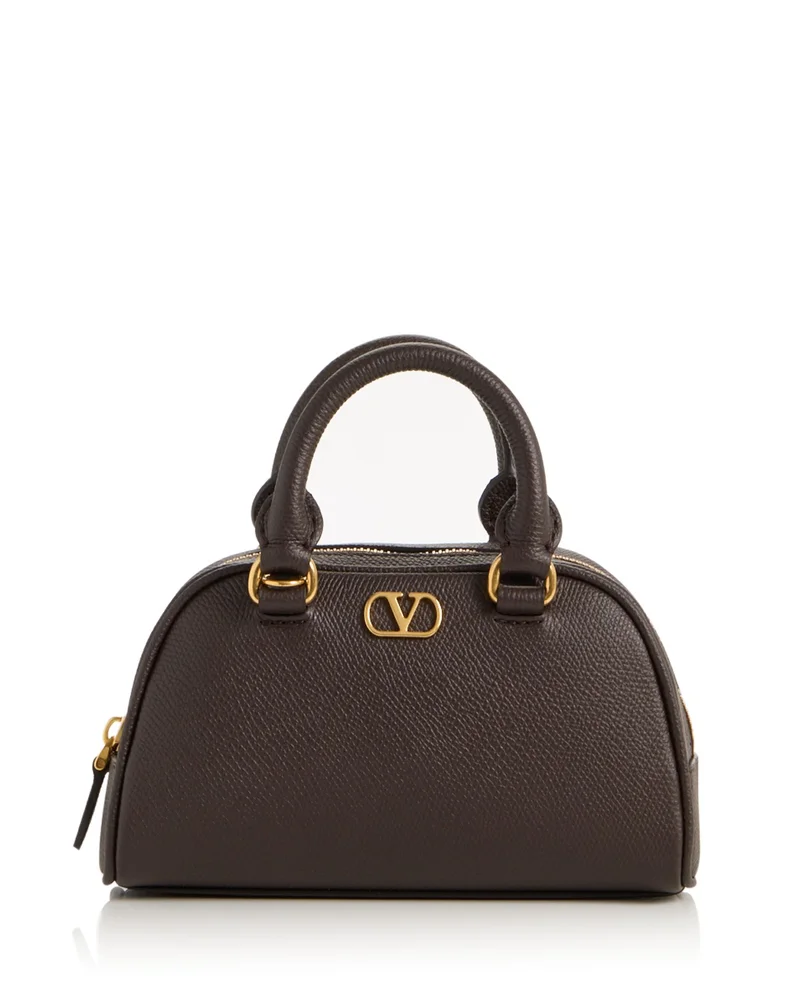 VLogo Signature Leather Bowling Top Handle Bag