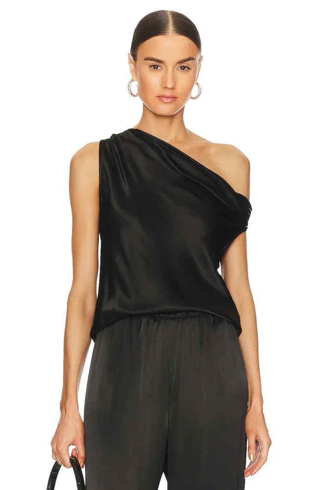 Textured Satin Smock Top
