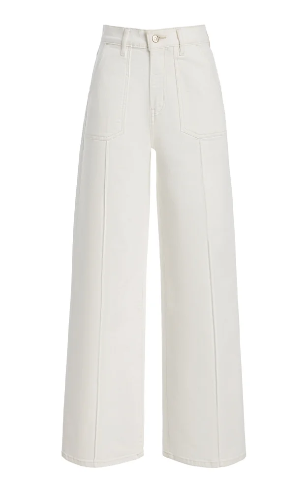 Le Slim Stretch Mid-Rise Palazzo Jeans