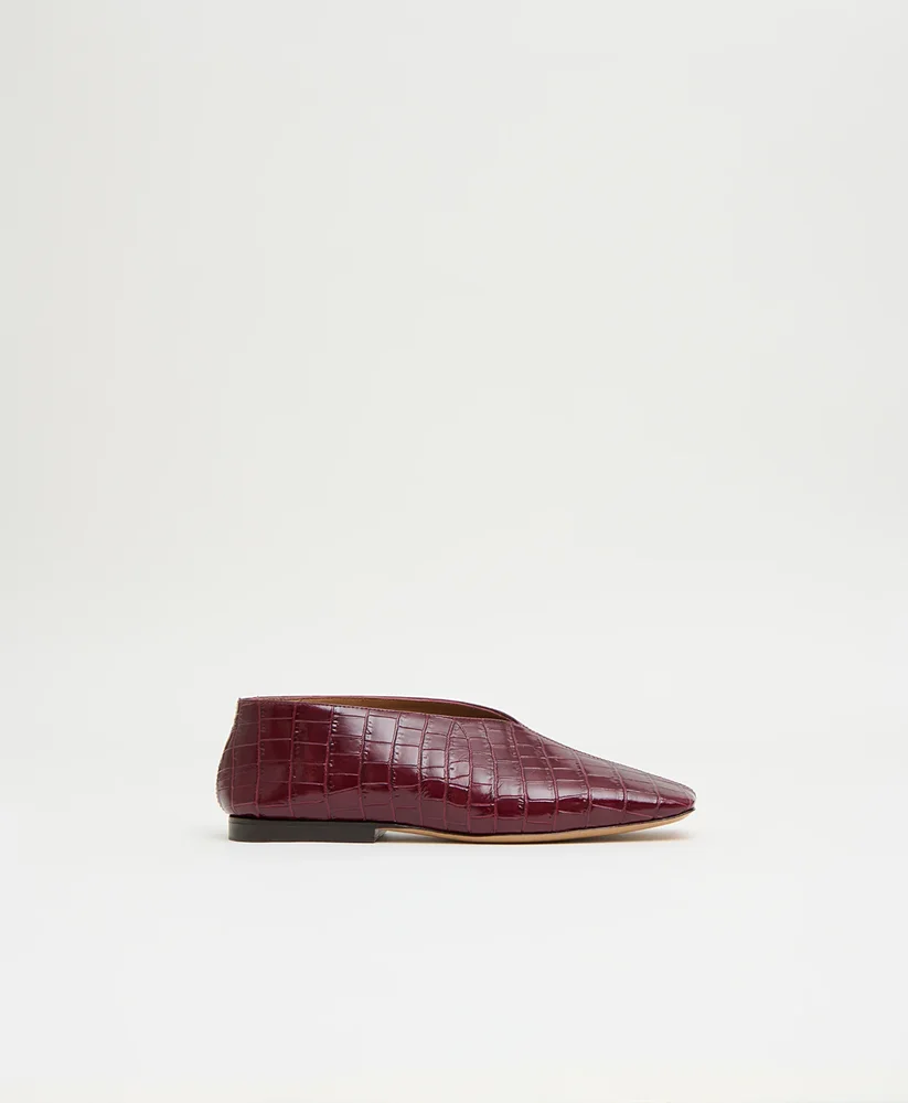 Square V - Oxblood Croc