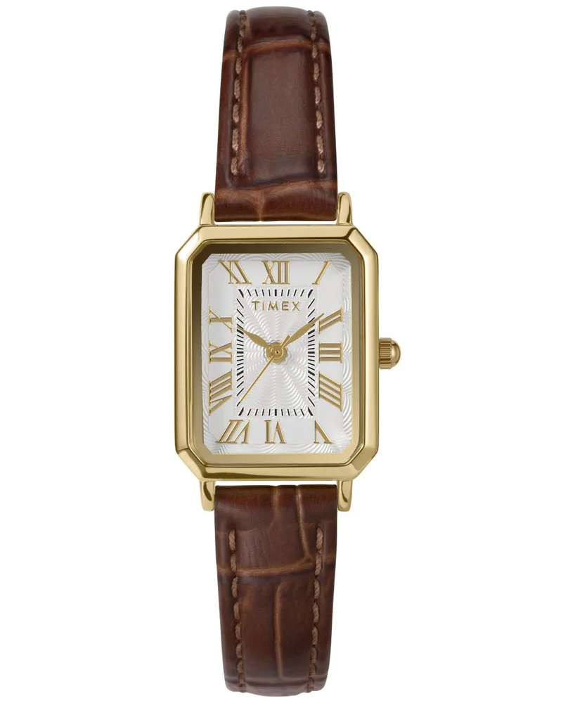 Quartz Analog Trend Brown Leather Watch, 21mm