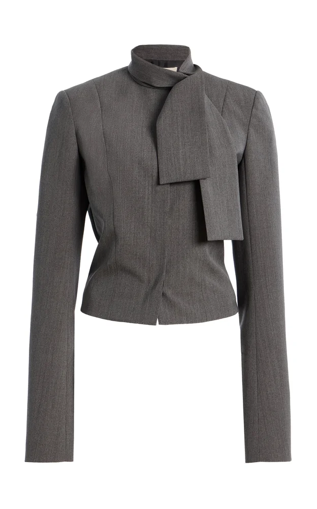 Tailored Wool Scarf Jacket