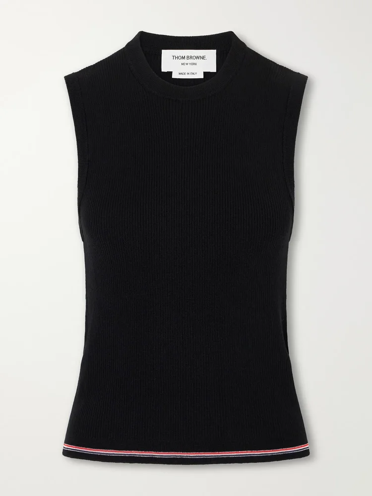 Ribbed merino wool tank