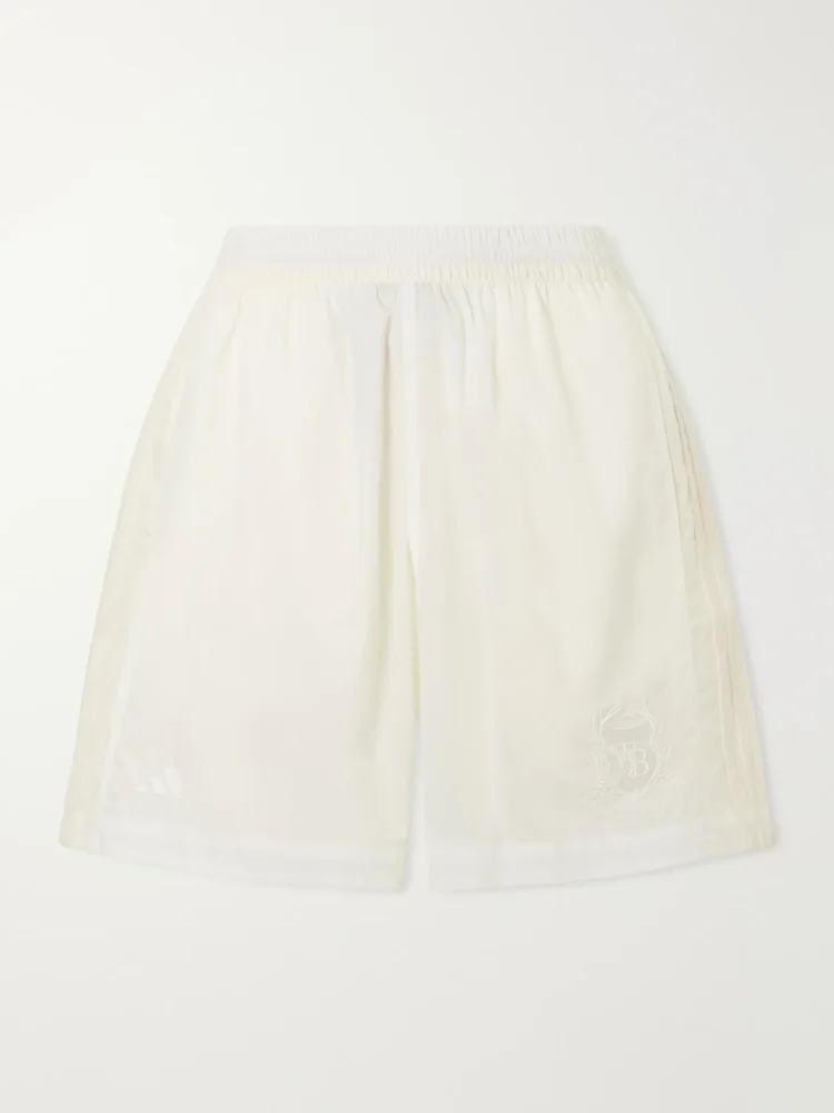 + Wales Bonner embroidered shell shorts
