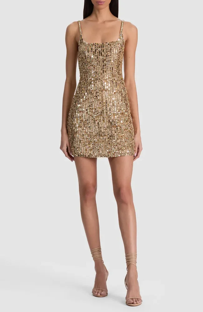 Nina Sequin Embellished Minidress