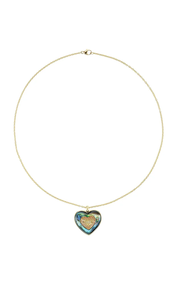Rock Heart 18K Yellow Gold Multi-Stone Necklace