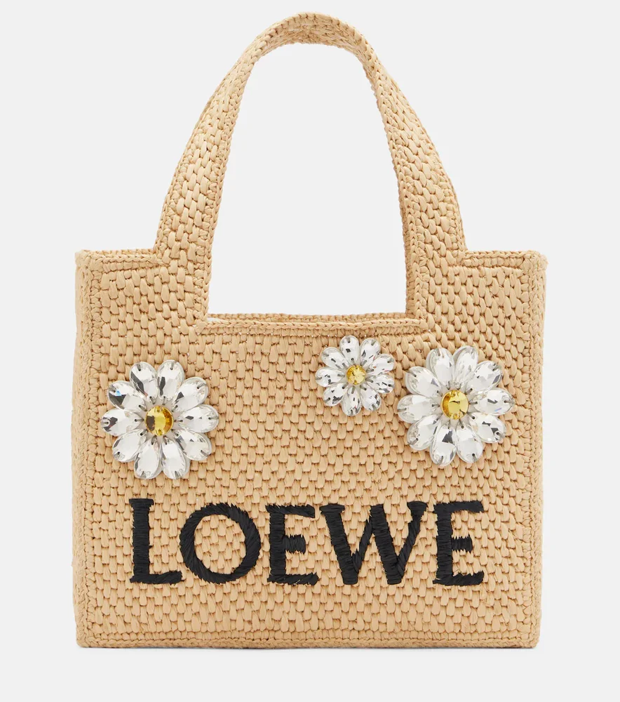 Paula's Ibiza embellished raffia top-handle bag