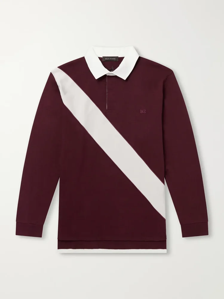 Prism Linen-Trimmed Cotton-Jersey Polo Shirt