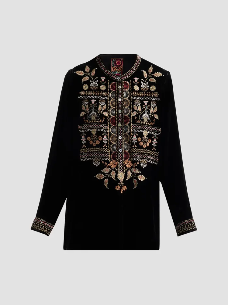 Anya Velvet Henley Tunic