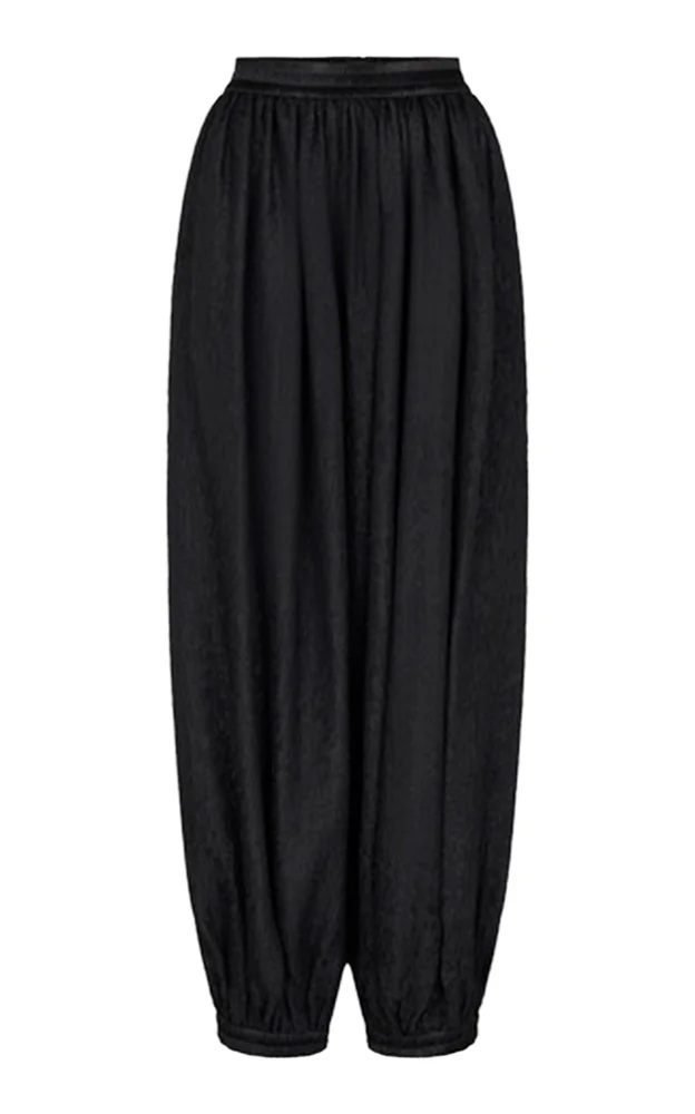 Teagan Pleated Silk Wide-Leg Pants