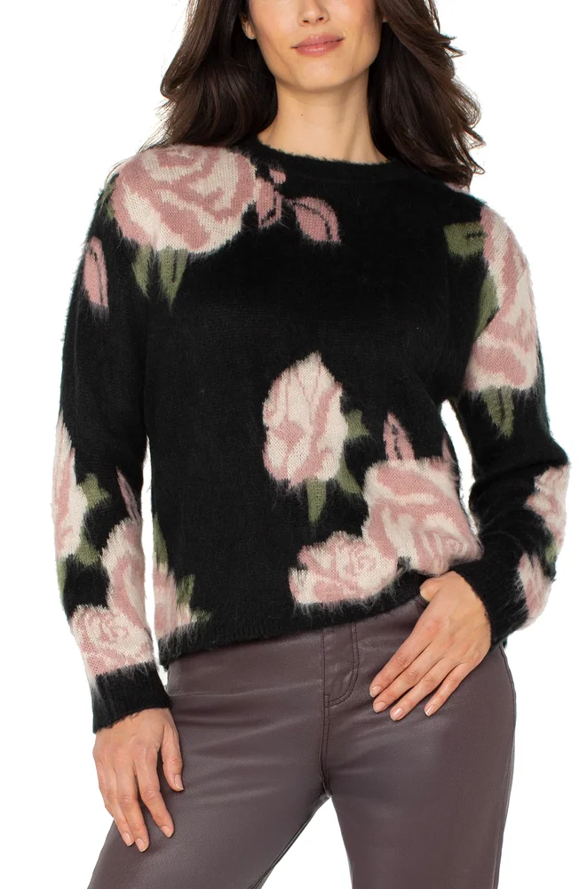 CREW NECK DROP SHOULDER SWEATER