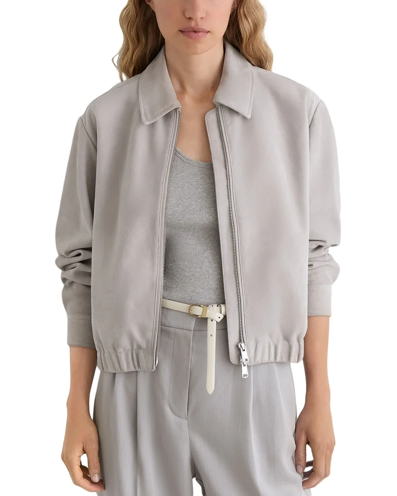 Petites Lottie Suede Bomber Jacket