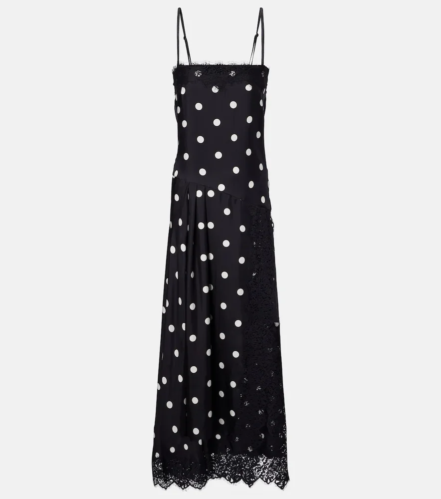 Capo polka-dot silk slip dress