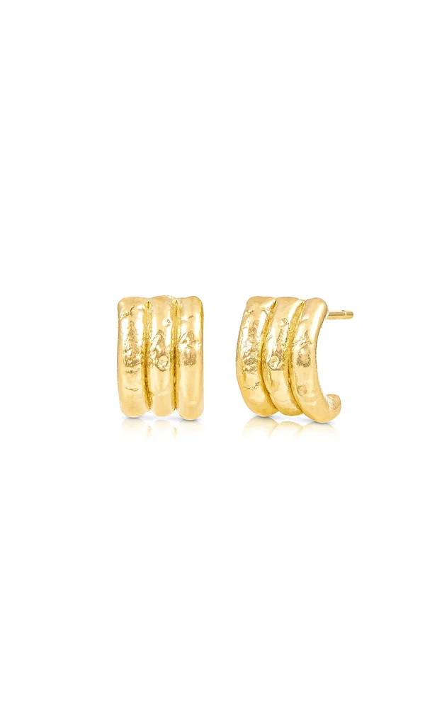 The Crown 14K Yellow Gold Huggie Earrings