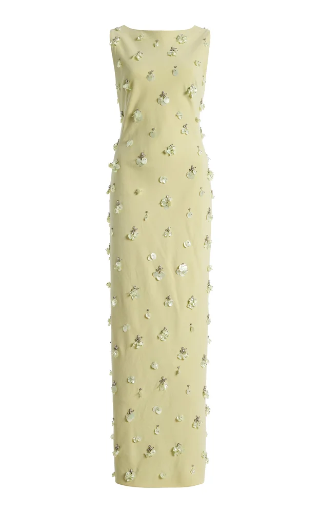Claudia Embellished Crepe Midi Dress