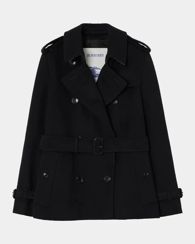 Kensington Belted Cashmere Short Trench Jacket