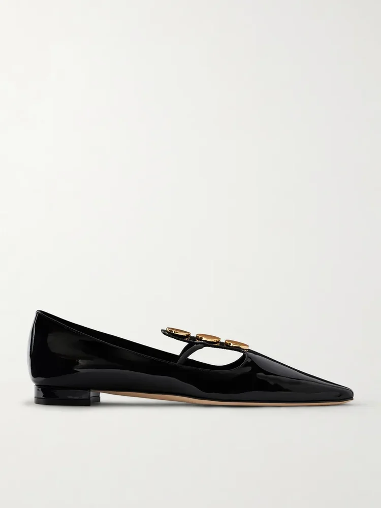Khafre embellished patent-leather flats