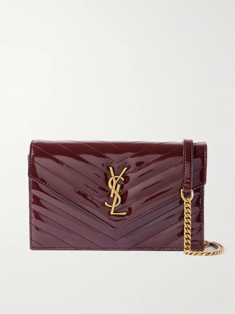 Cassandre Envelope matelassé patent-leather shoulder bag