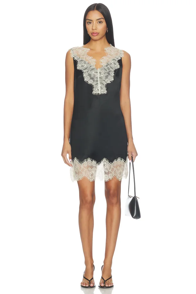 Bea Satin Lace Mini Dress