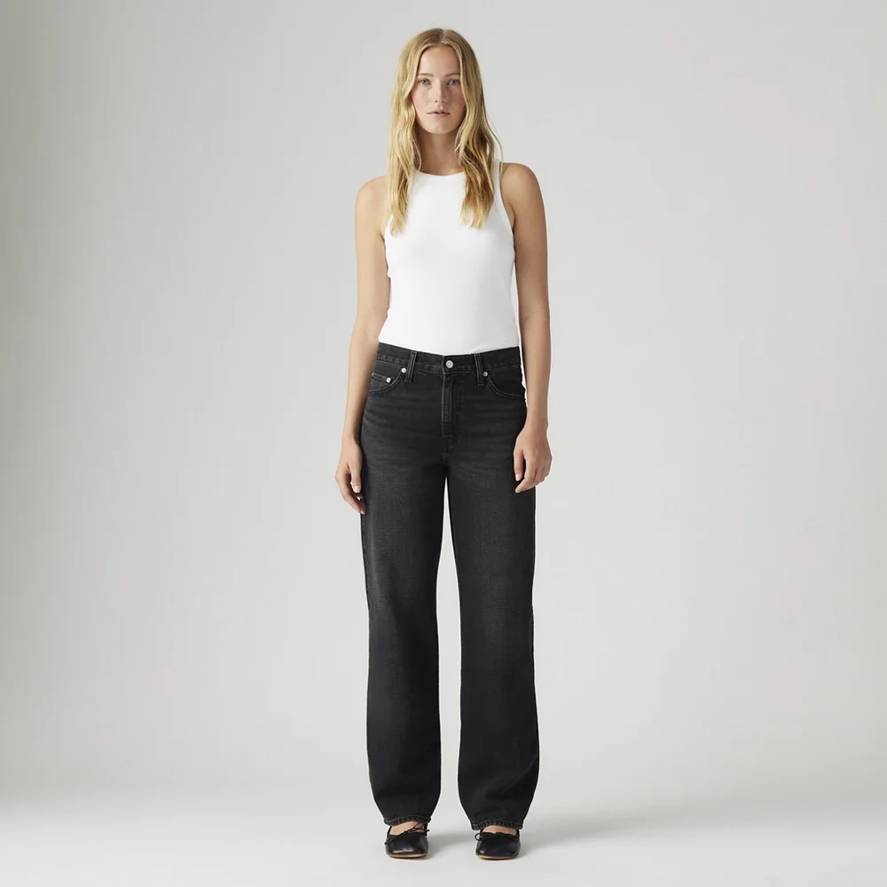 Baggy Dad Jeans in Shrink Up, Black