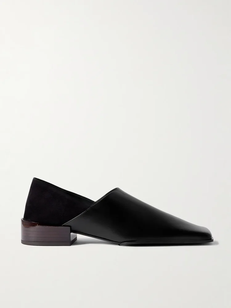 Leather and nubuck loafers