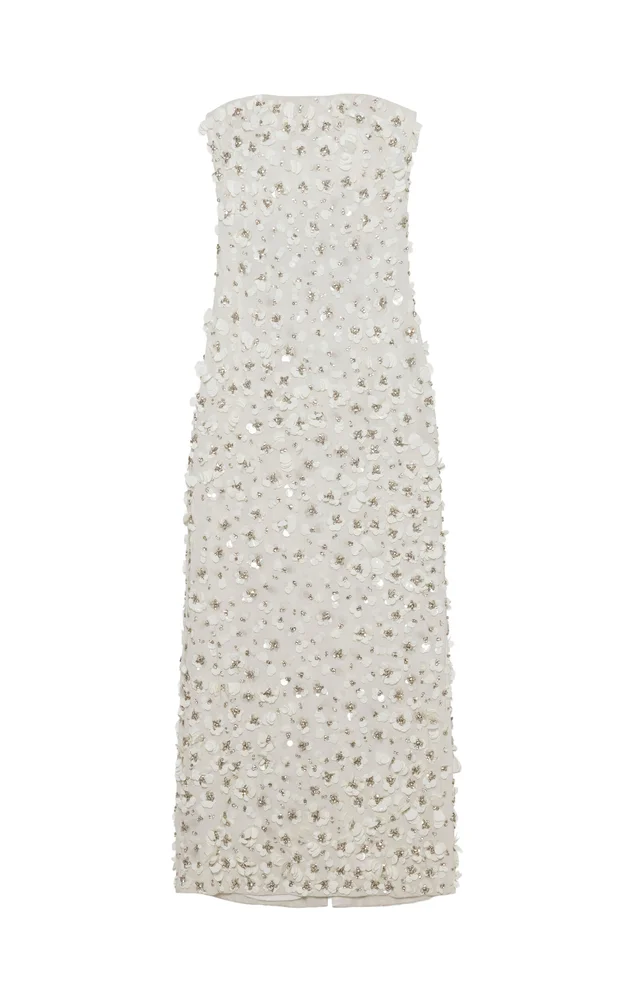 Serafina Strapless Embellished Gown