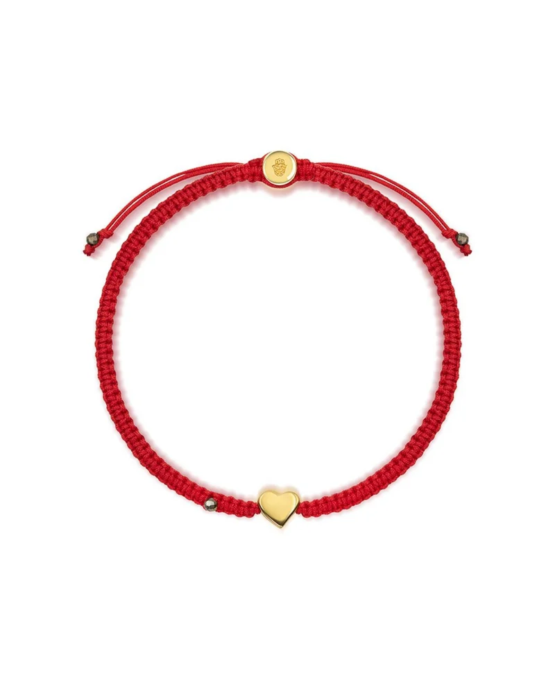 Enchanting Love Red String Gold Heart Charm Bracelet