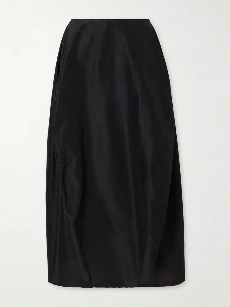 Galyra cotton and silk-blend taffeta maxi skirt