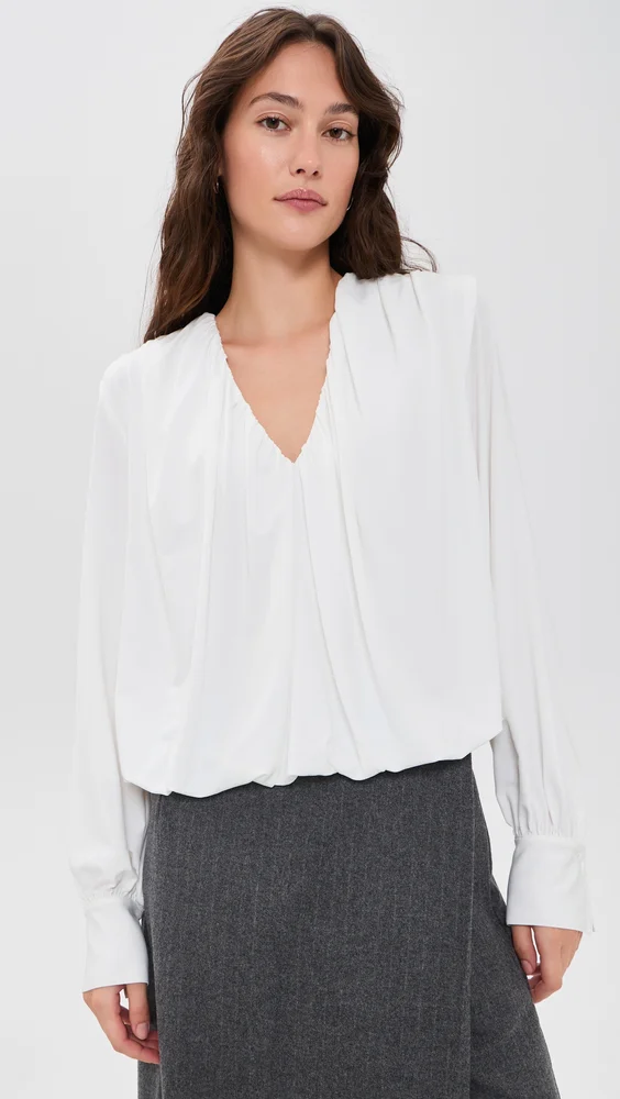 V Neck Bubble Top