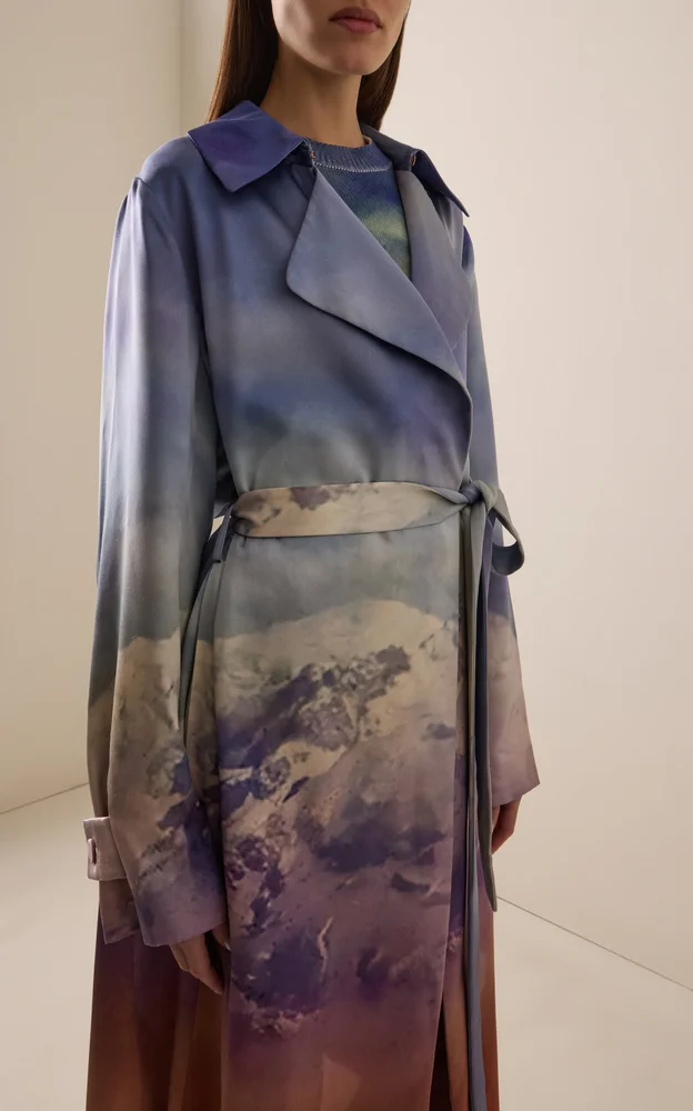 x Paul Smith Lyra Printed Silk Trench Coat