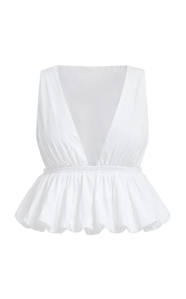 Peplum-Hem Cotton Top