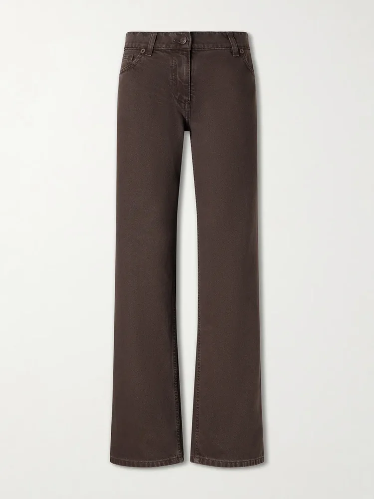 Mid-rise straight-leg jeans