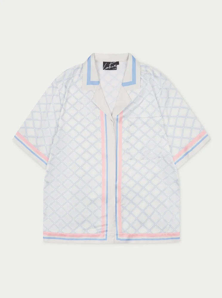 EMBLEM PRINT SHIRT - BLUE