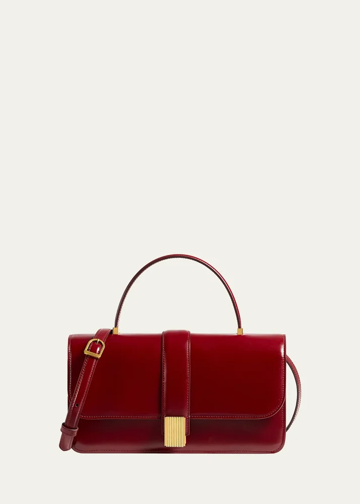 Blake Glossy Leather Top-Handle Bag