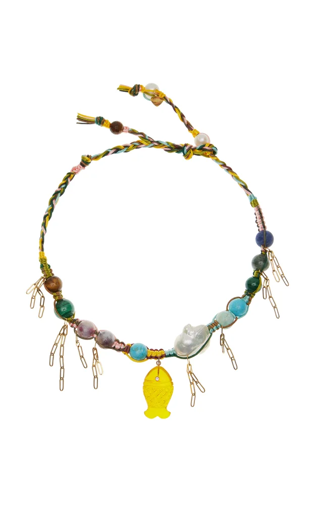 Mexican Glow Fish 18K Yellow Gold Choker