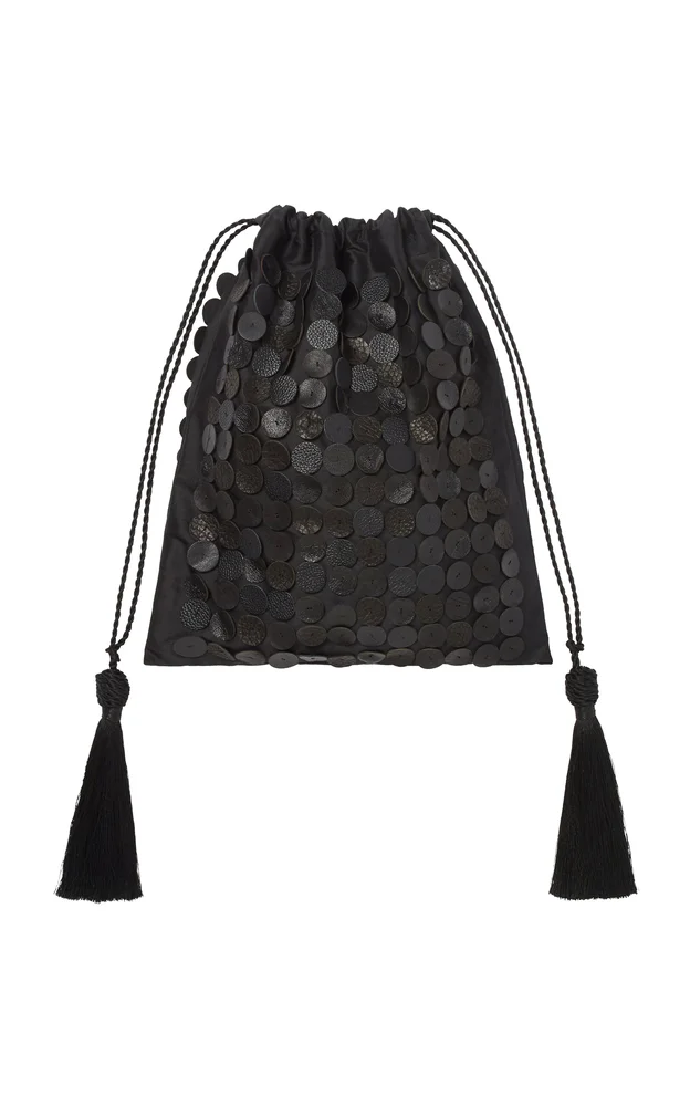 Paillette Embellished Leather Bag