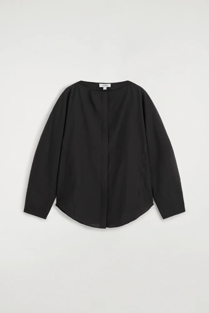 Sculpted Boat-neck Blouse