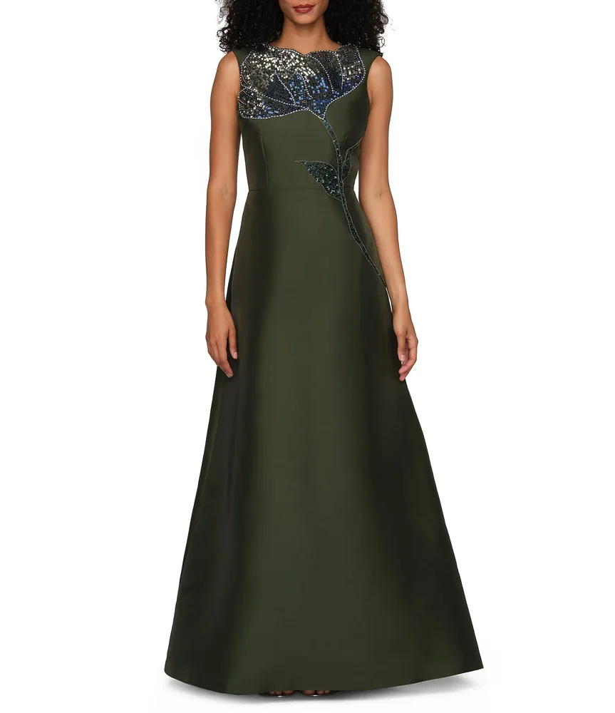 Charlene Taffeta Sleeveless A-Line Gown