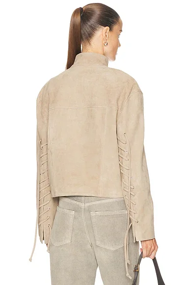 Annika Suede Lace Up Jacket