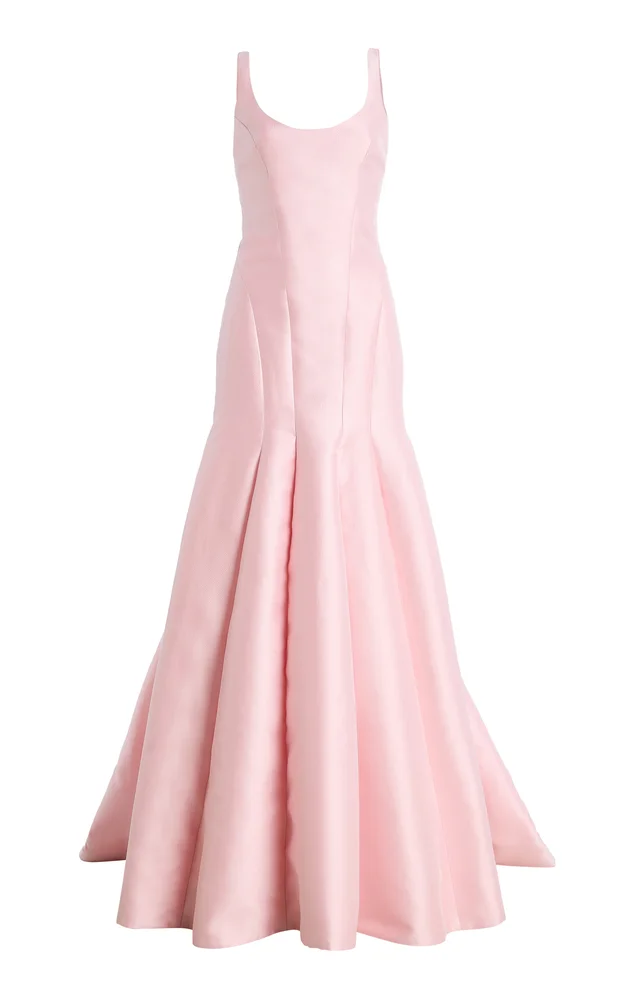 Scoop neck trumpet gown