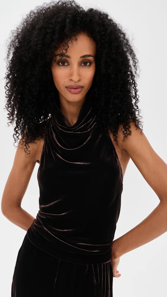 Back Wrap Velvet Top