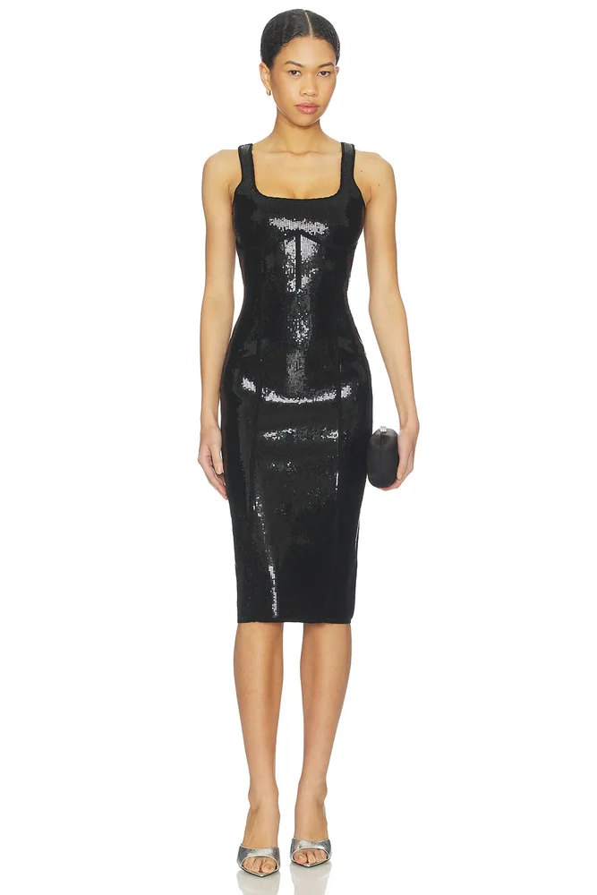 Knit Bodycon Midi Corset Dress