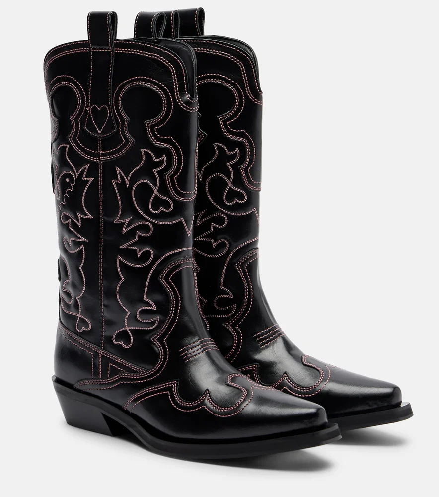 Mid Shaft embroidered cowboy boots