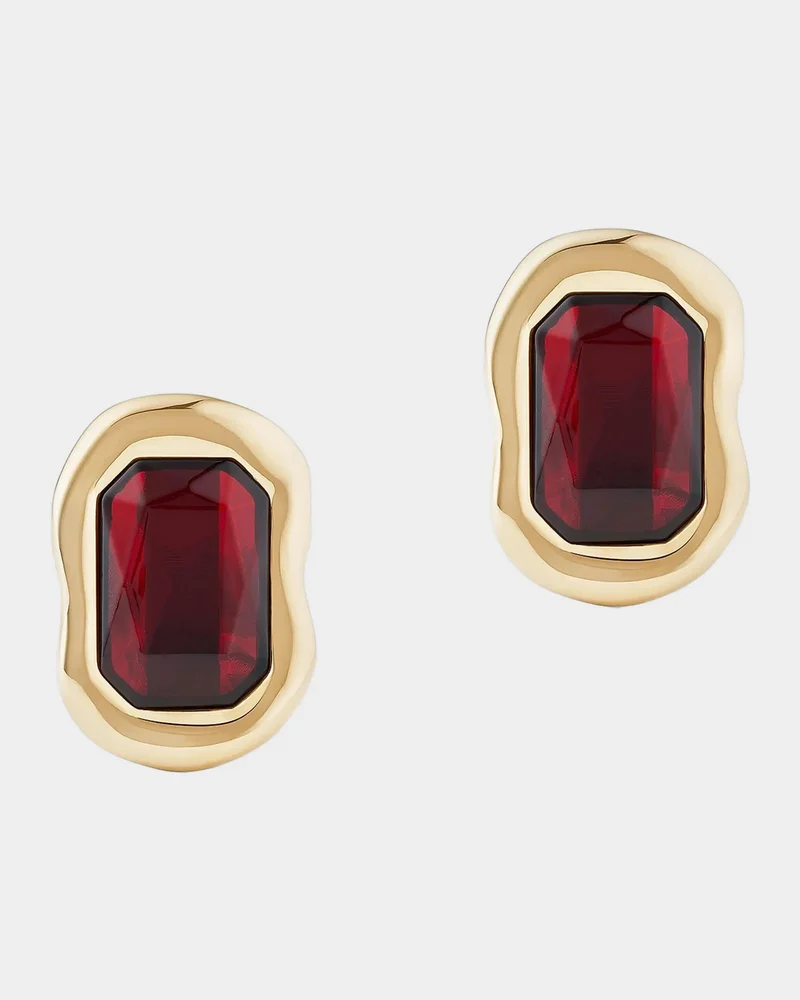 Sculptural Crystal Earrings in Metal